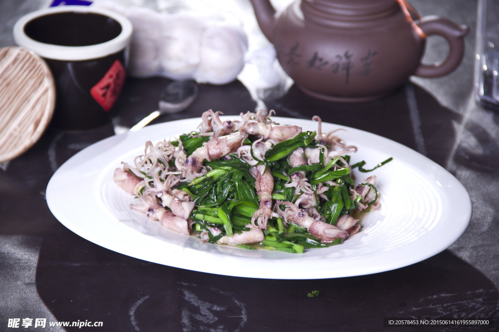 韭菜炒海涂