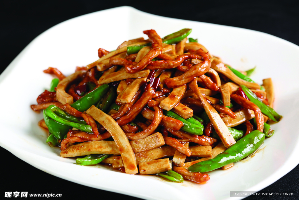 杭椒薄炒肉丝