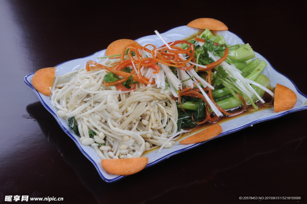 鸡汁菜心金针菇