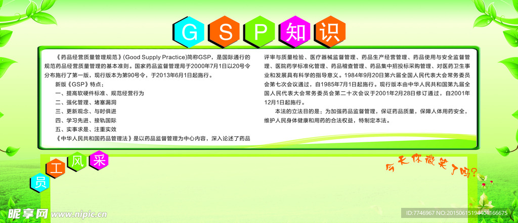 绿色医药展板 GSP知识绿色