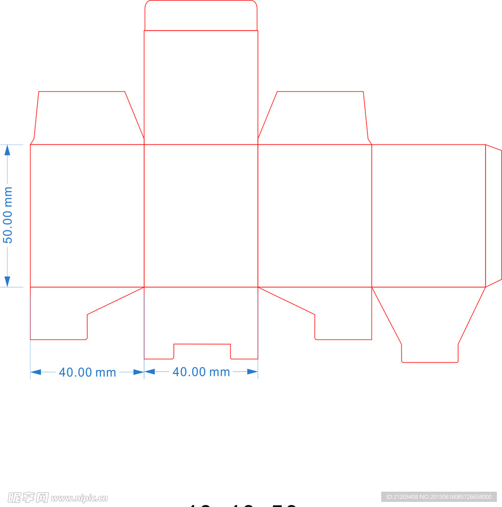 40x40x50mm刀模图