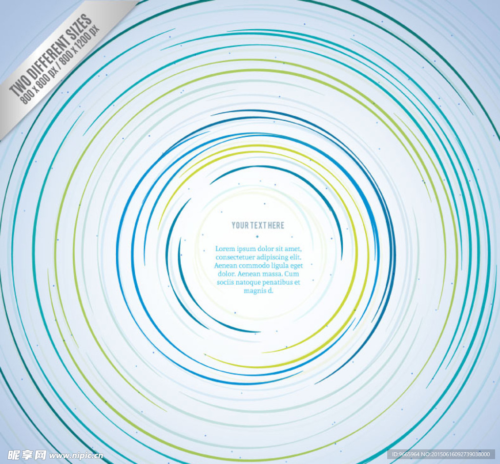 蓝色螺旋圆环背景矢量素材