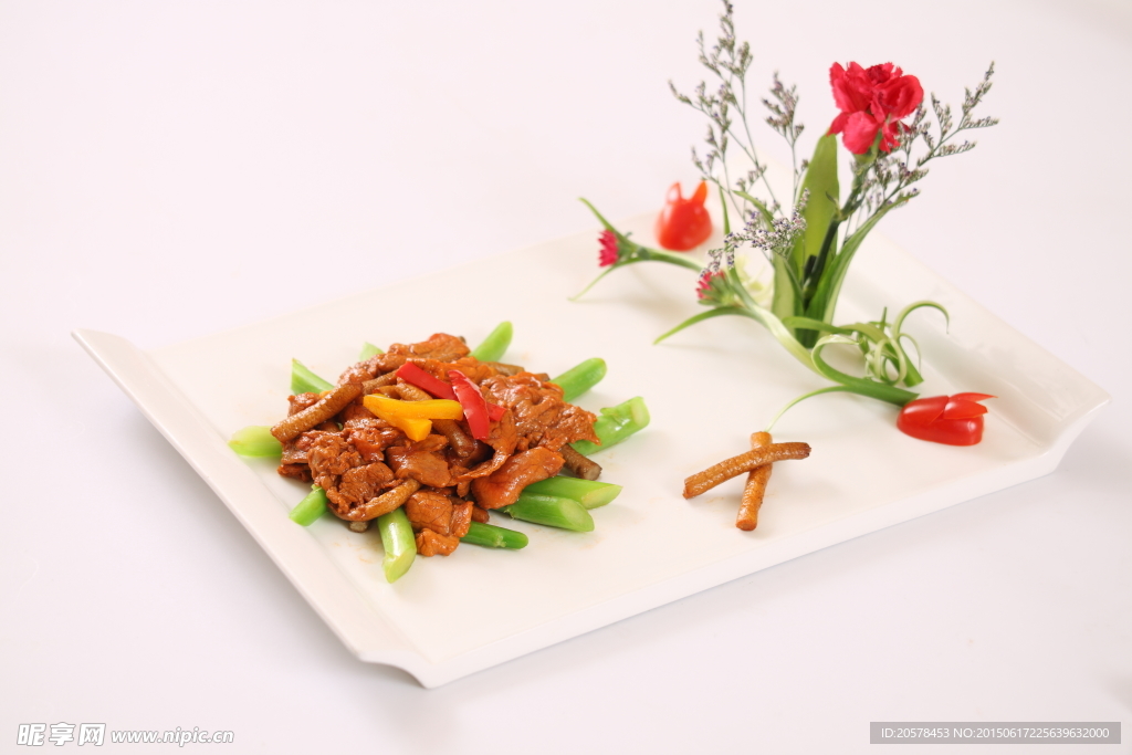 芥兰茶树菇炒羊仔