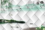 江南春中国风软包背景墙