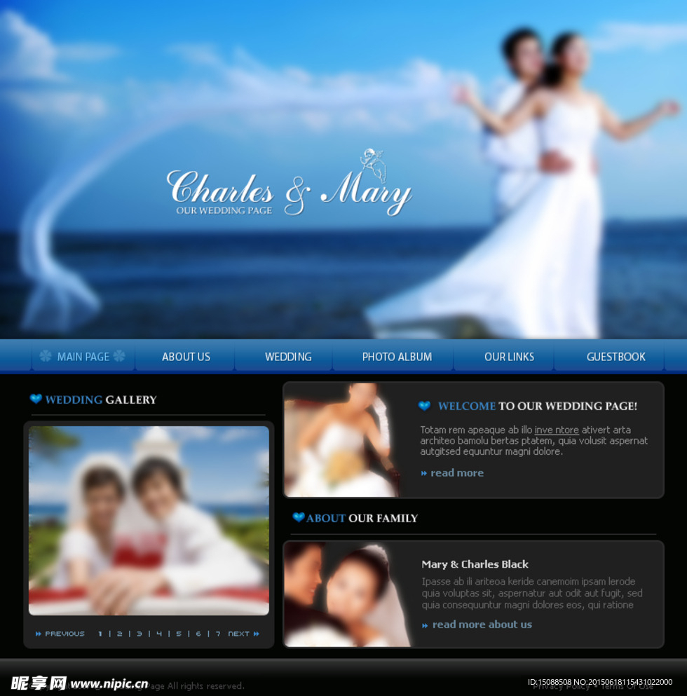 国外唯美爱情网页网站模板设计