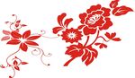 红色 花纹