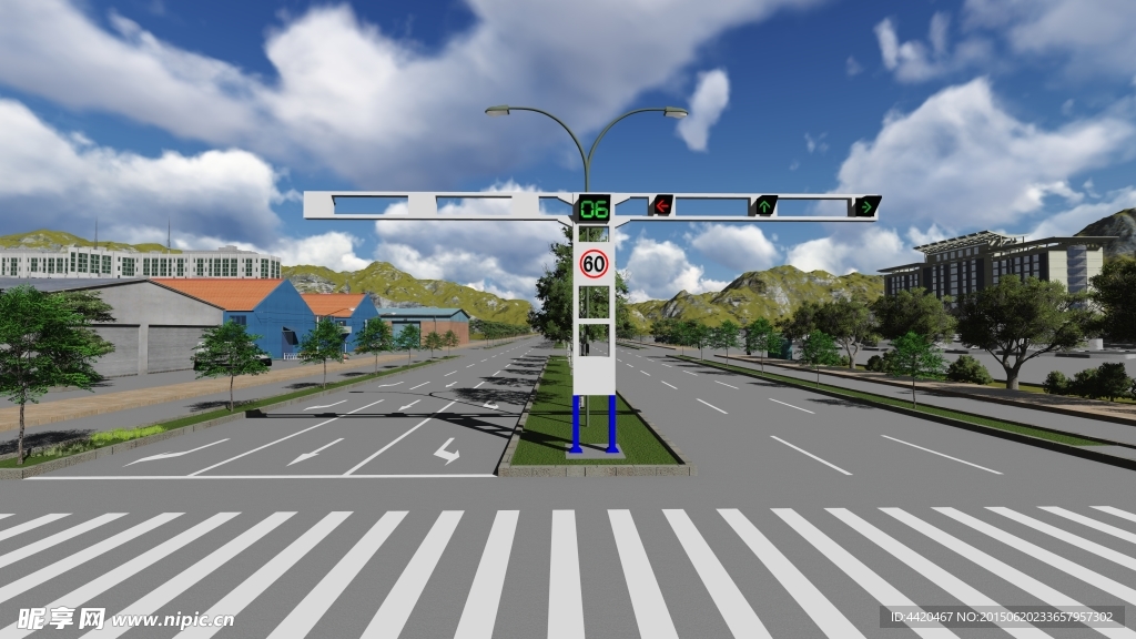 框架式交通信号灯路口