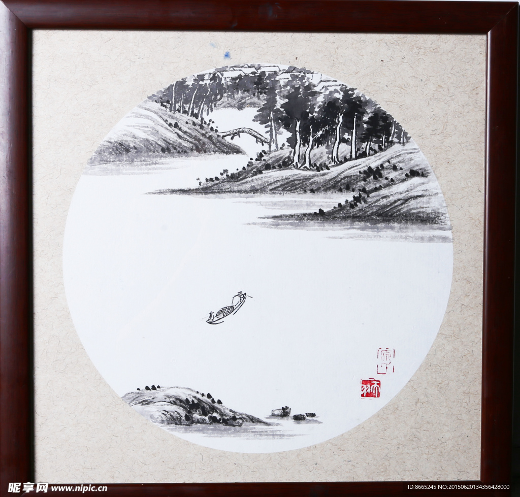 山水框画