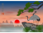鹤迎朝阳flash动画背景