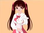 抱小白兔的女孩flash素材