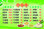 面馆价目表