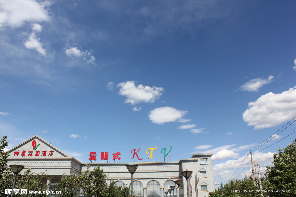 绿树建筑屋