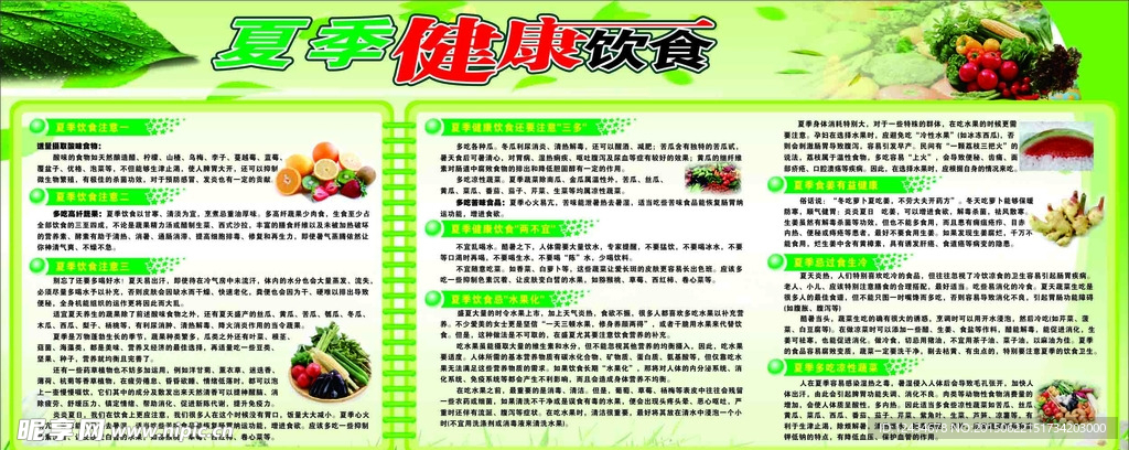 夏季健康饮食 宣传栏