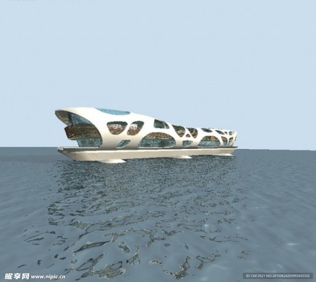 创意水上建筑3D模型