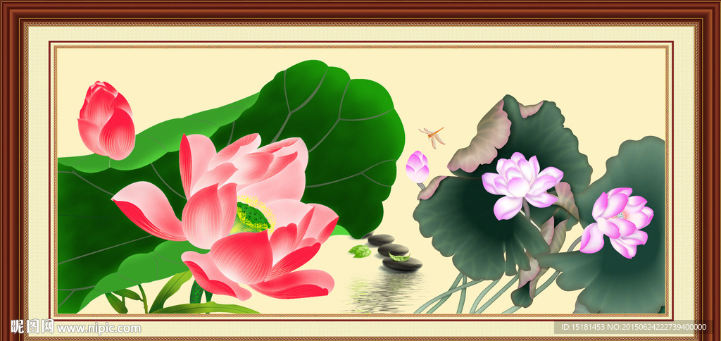 荷花装饰画