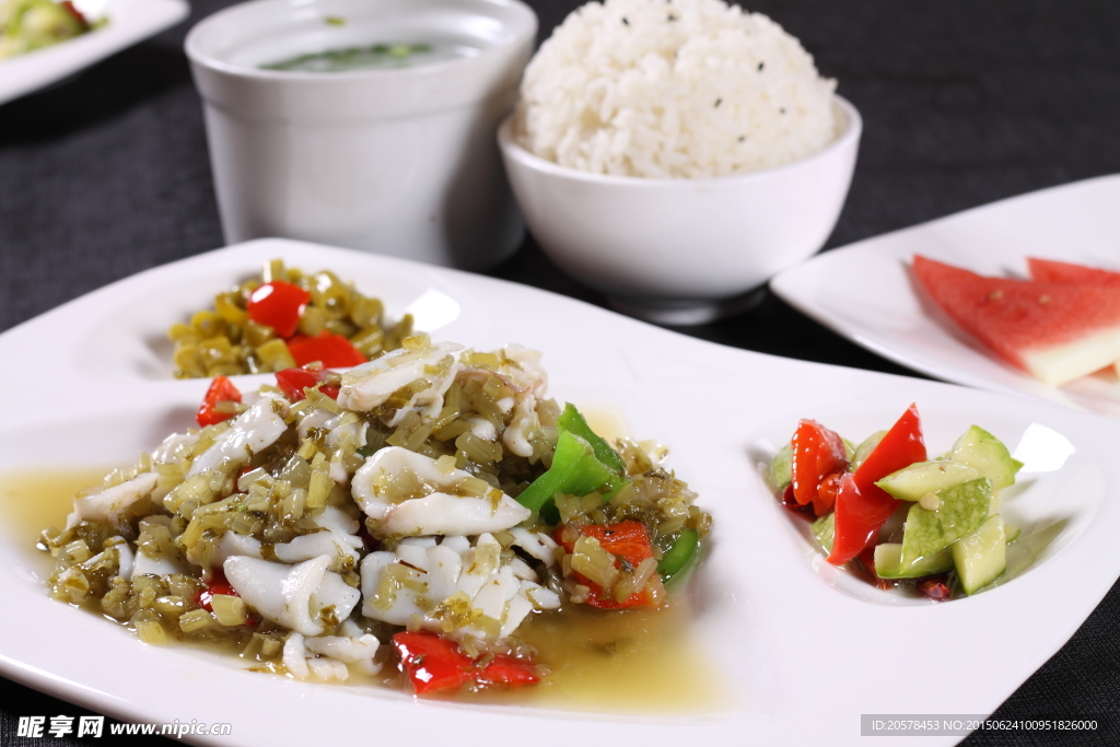 雪菜鱿鱼饭