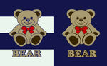 条子 熊 bear 珠珠 图案