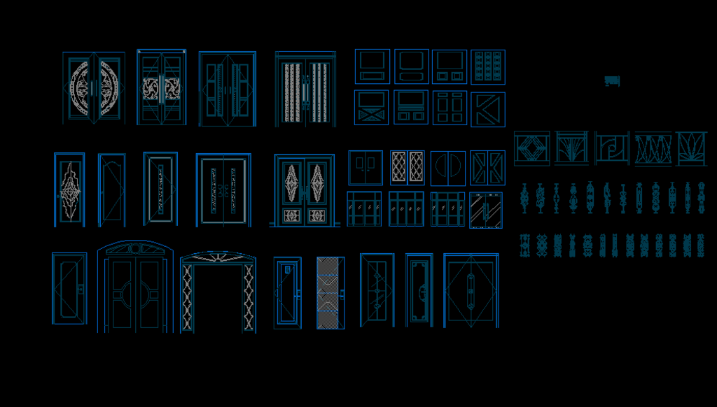 CAD立面门、铁花模块