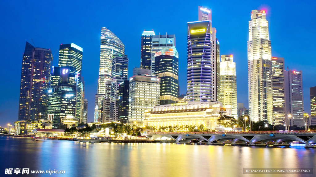 新加坡夜间灯光