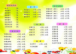冷饮价格表