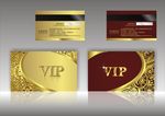 VIP卡  名片 黄金色 花纹