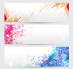 梦幻花纹banner矢量素材