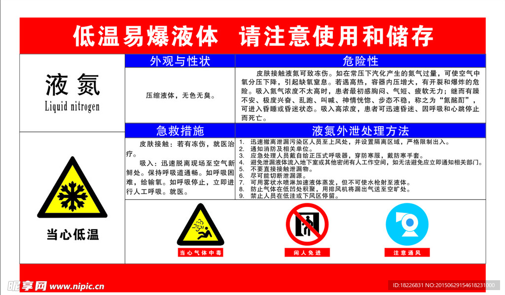 职业危害告知卡液氮