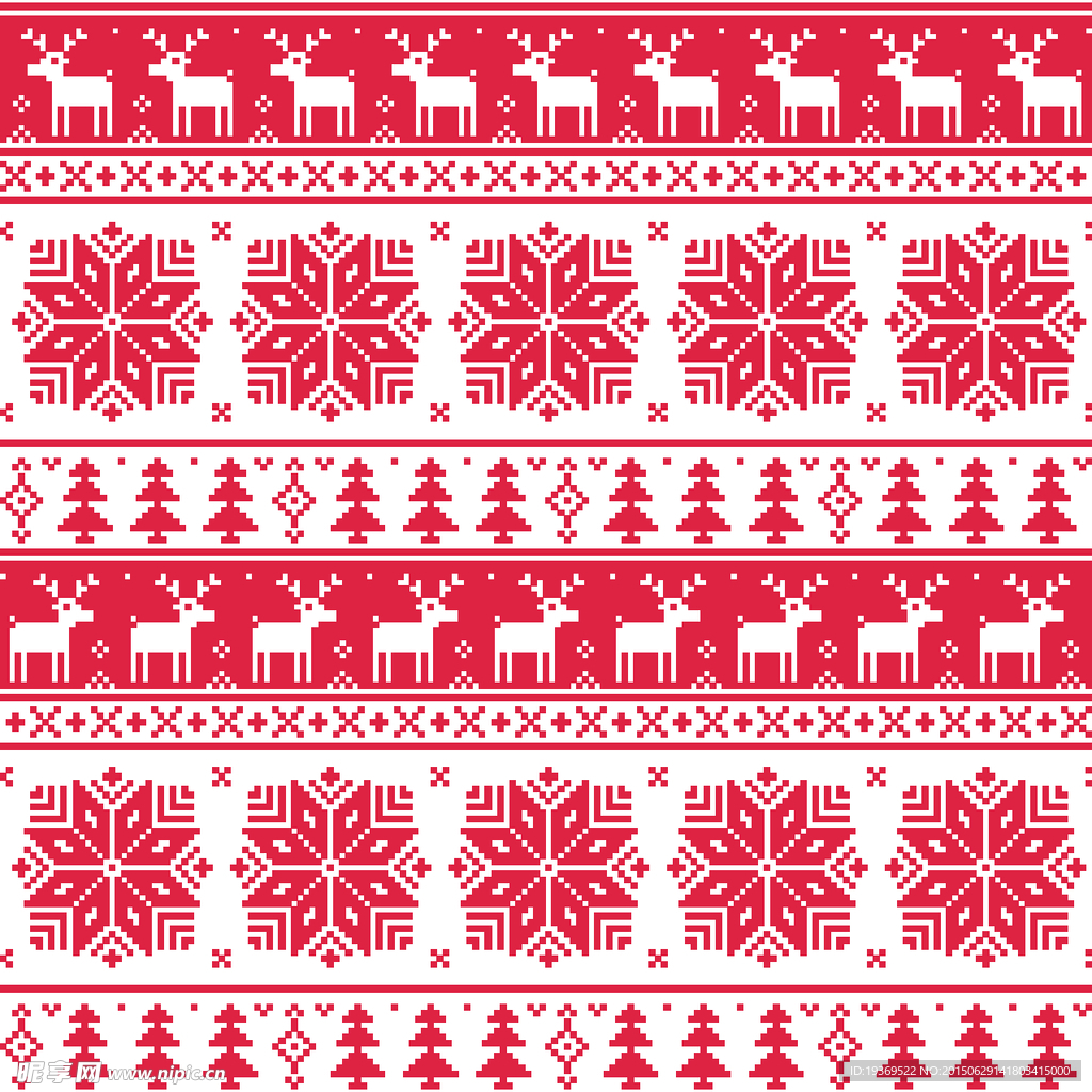 红色圣诞针织图案背景矢量素材