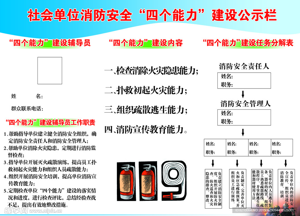 消防系统“四个能力”建设公示栏