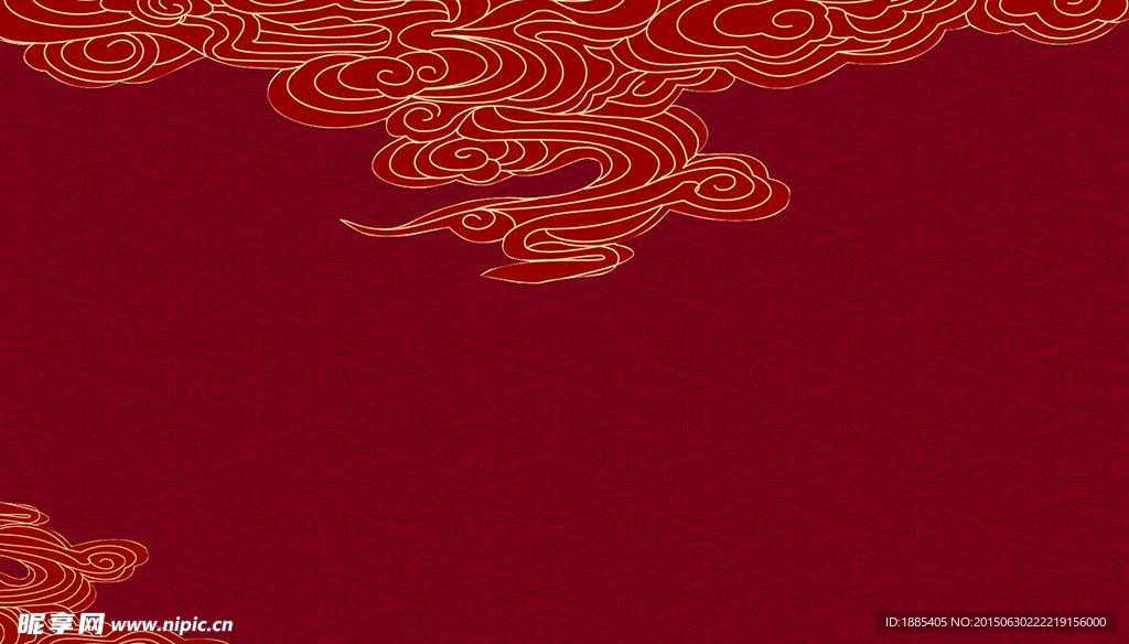 中国红祥云背景