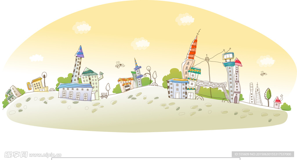 抽象城市插画