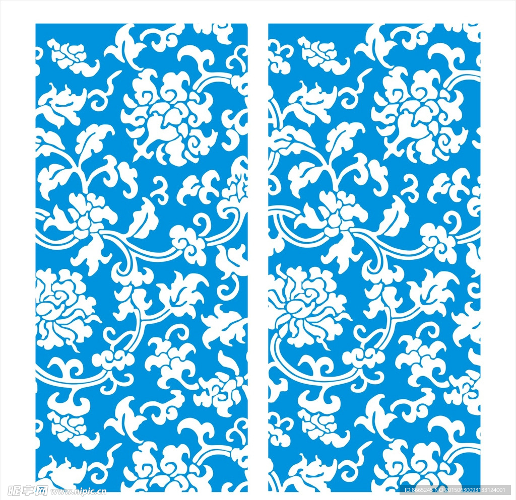 青花瓷移门图案