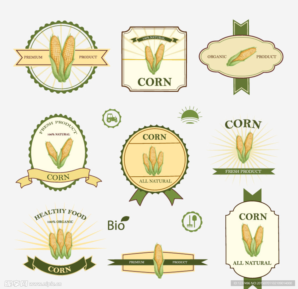 有机玉米标签