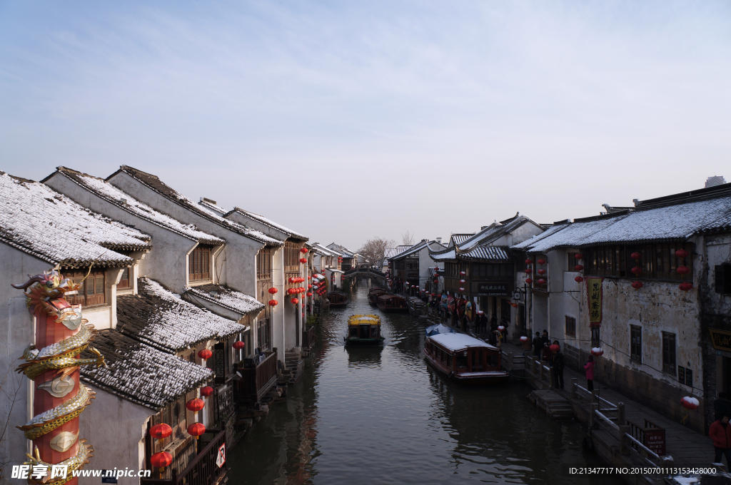 苏州山塘雪景