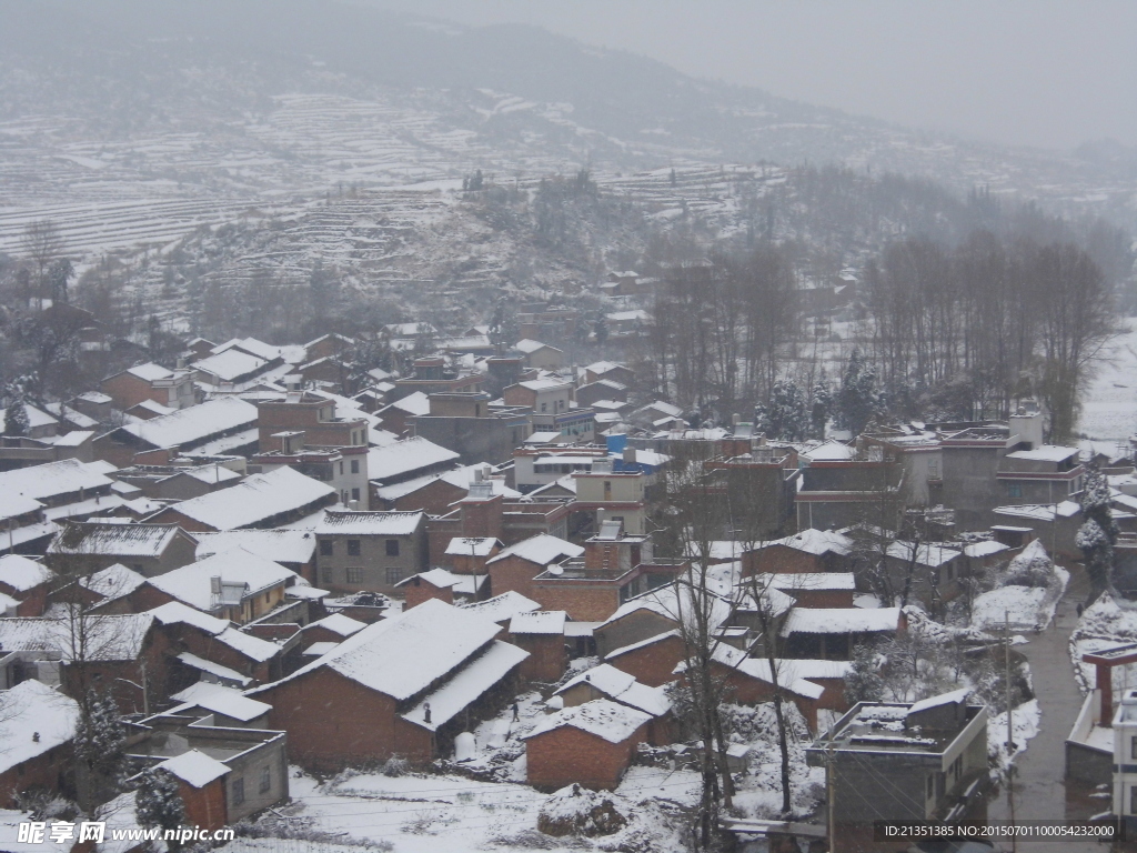 花鱼村雪景全貌