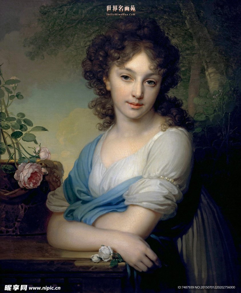 油画美女