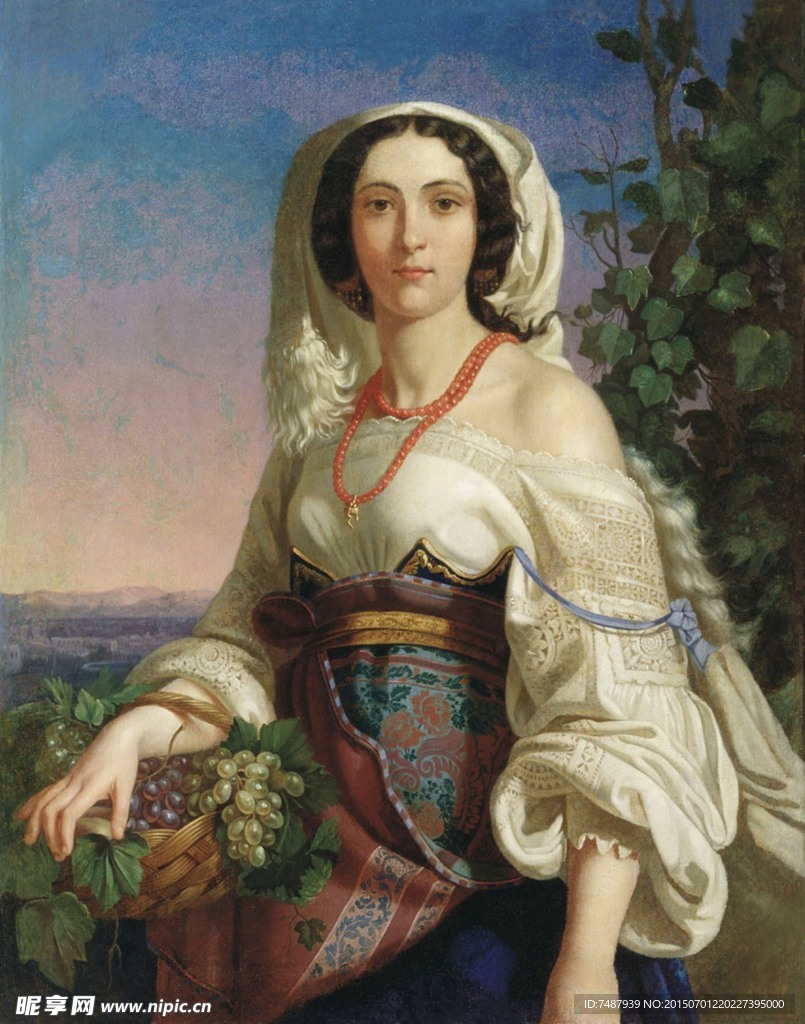 油画美女