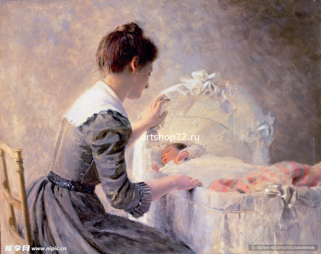 油画美女