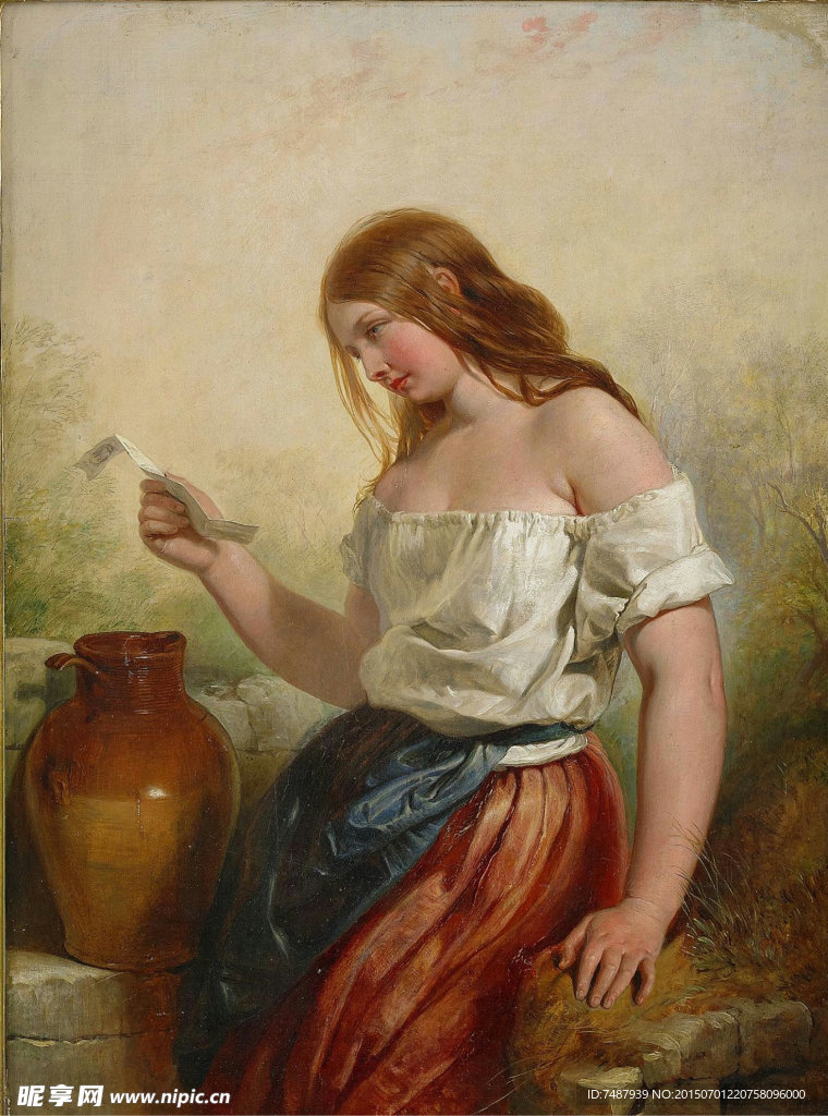 油画美女