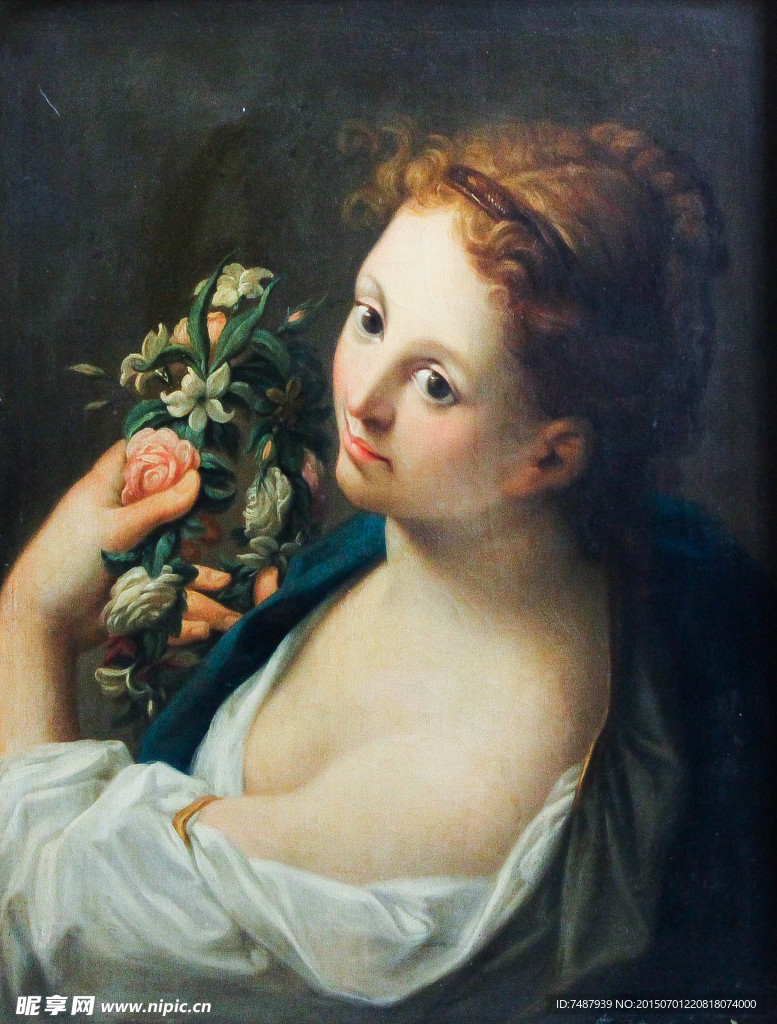 油画美女