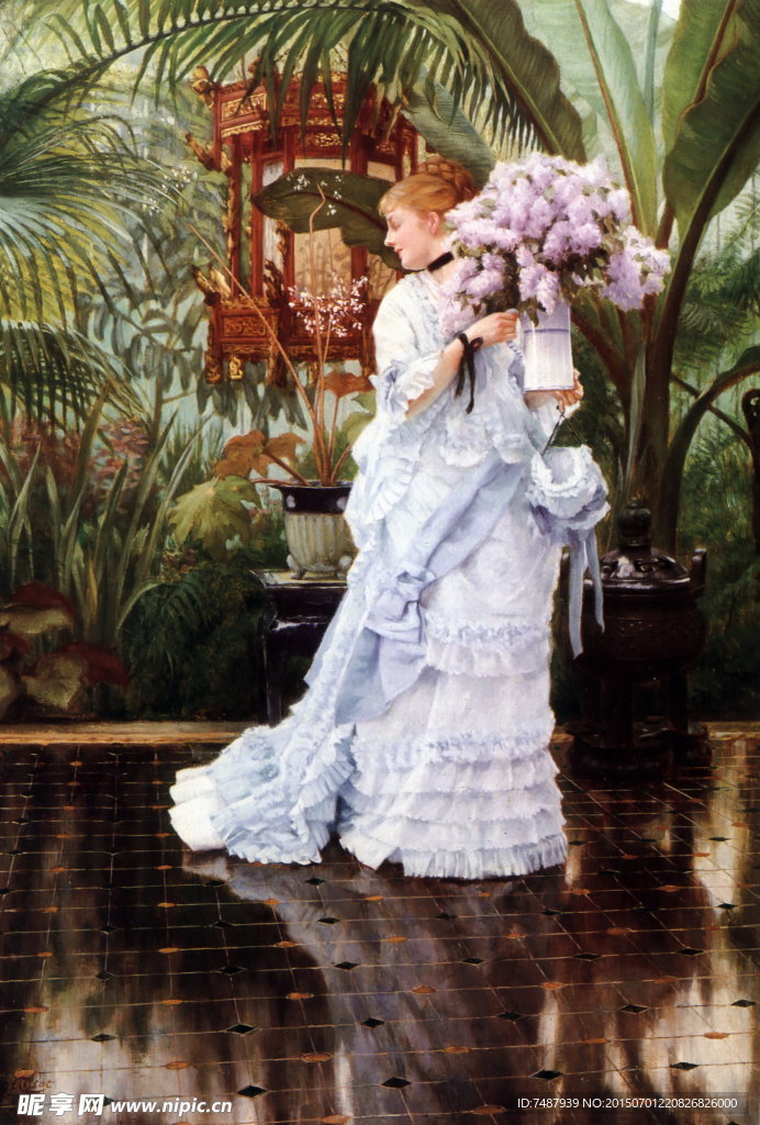 油画美女