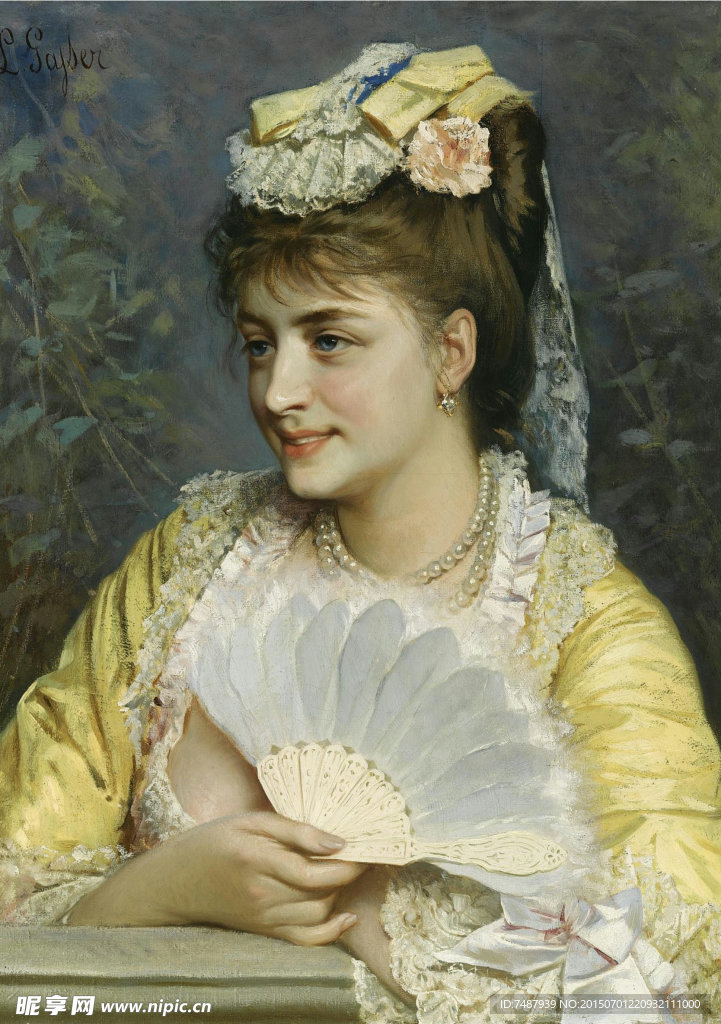 油画美女
