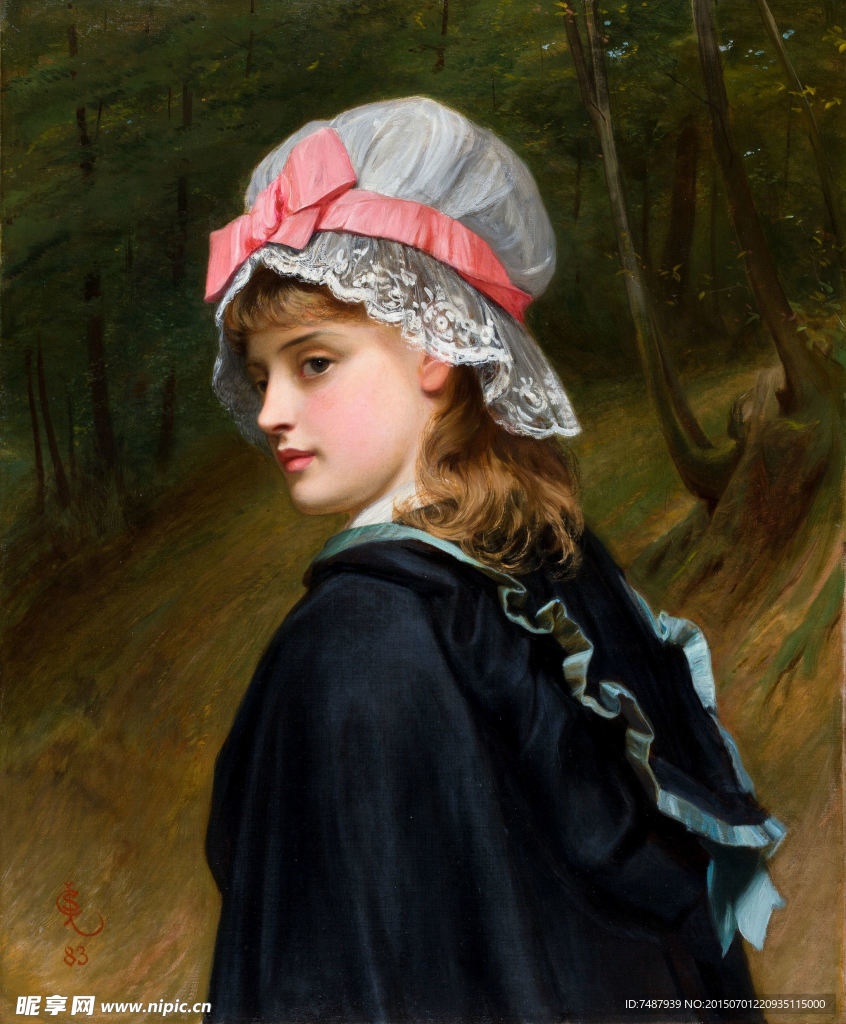 油画美女