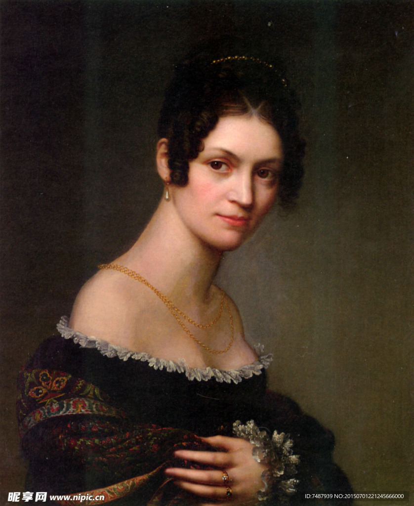 油画美女