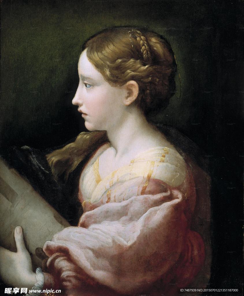 油画美女