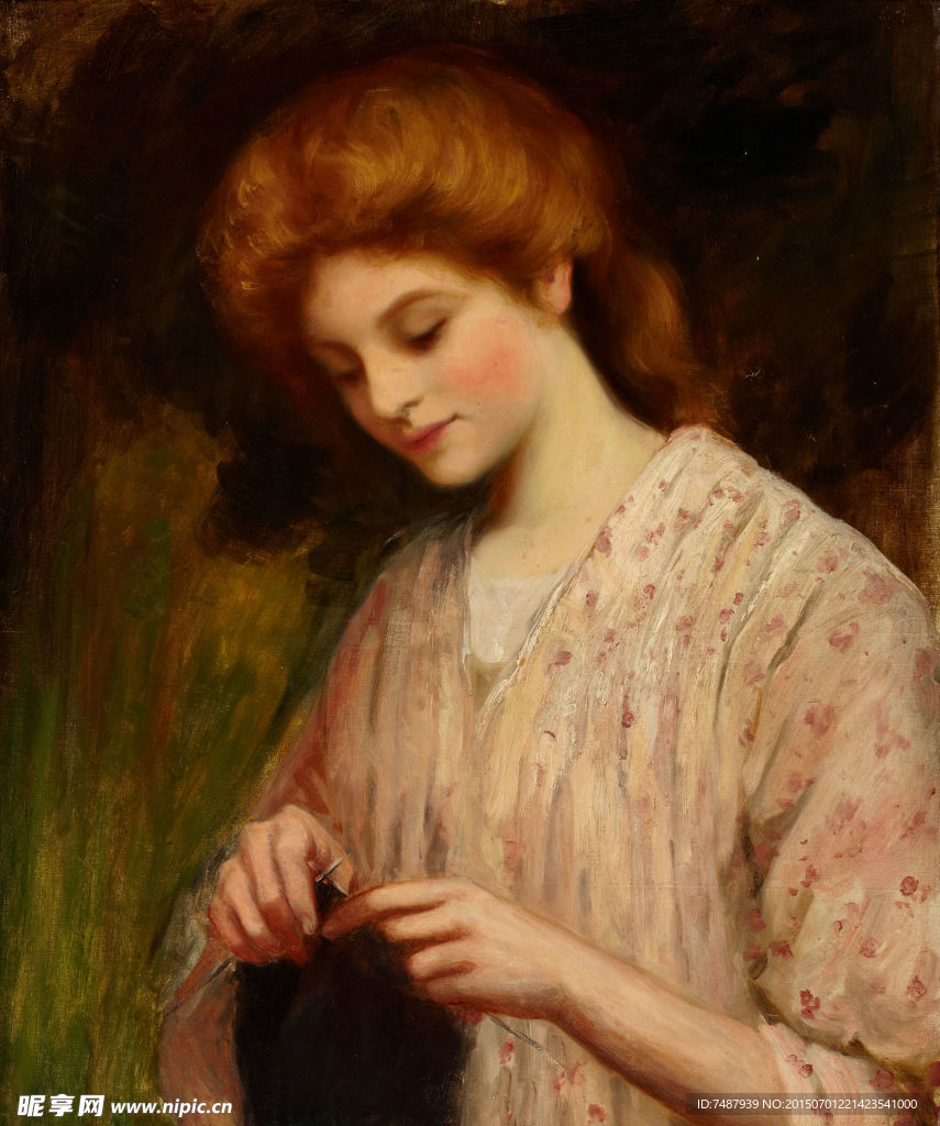 油画美女