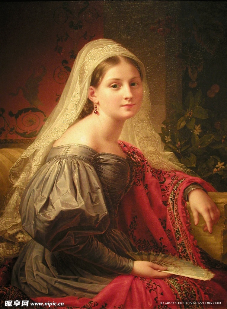油画美女