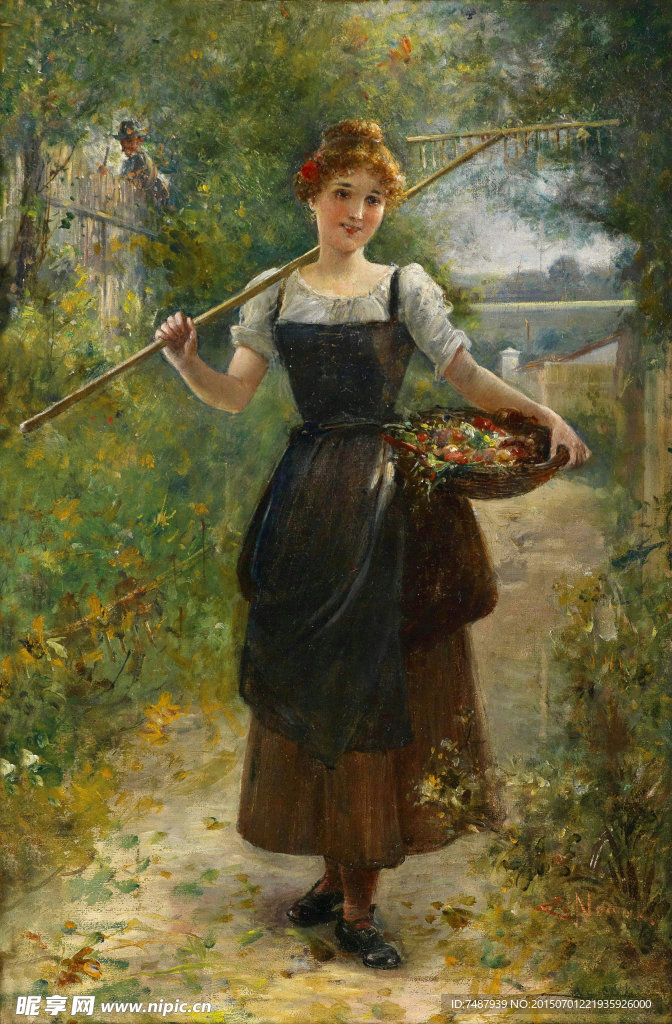 油画美女