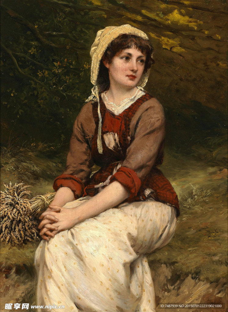 油画美女