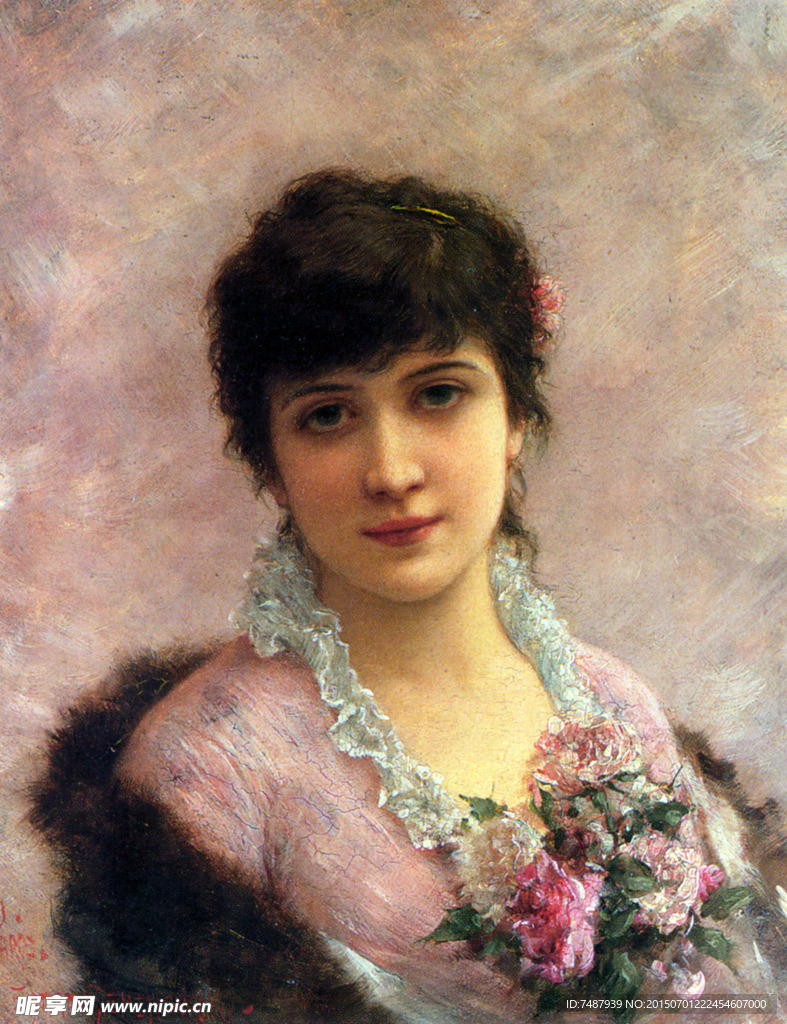 油画美女